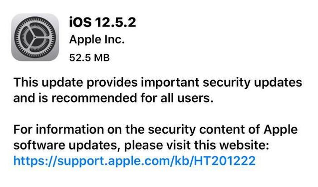 鄄城苹果手机维修分享iOS12.5.2发布，建议所有老苹果用户安装 